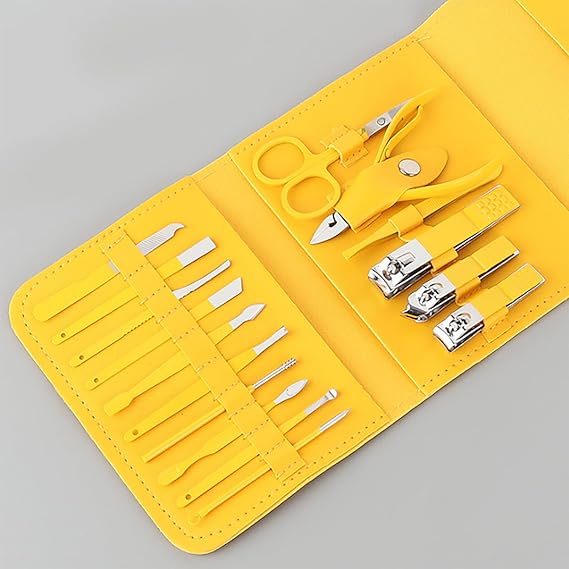 16 PCS Stainless Steel Nail Cutter Tool Set (Yellow)